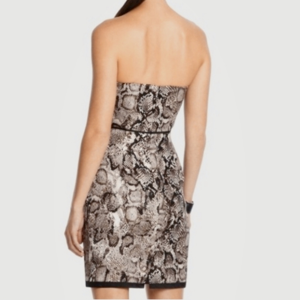 Bcbgmaxazria Python Print Shana Strapless Bustier… - image 2